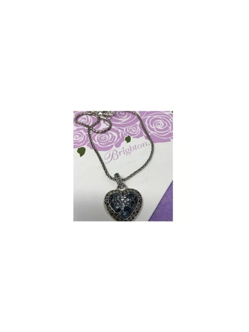 Brighton Crystal Voyage Blue crystal heart necklace NWoutlet tag